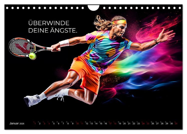 Produktbild: Tennis und Motivation (Wandkalender 2026 DIN A4 quer), CALVENDO Monatskalender
