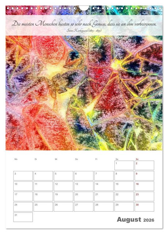 Produktbild: Farben der Achtsamkeit - Farbenreiche Aquarell-Tr&auml;ume mit Zitaten zur inneren Ruhe (Wandkalender 2026 DIN A3 hoch), CALVENDO Monatskalender