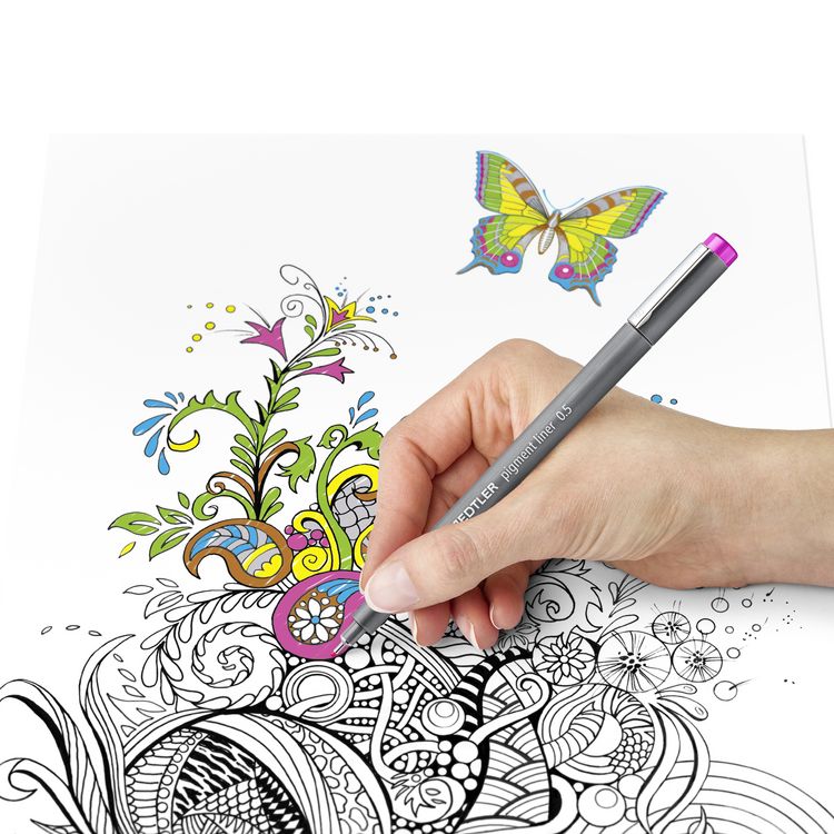 Produktbild: STAEDTLER pigment liner 308 Fineliner, 3er Set (0.3, 0.5, 0.7), 1 Radierer + 1 Spitzer, 308 SBK3P