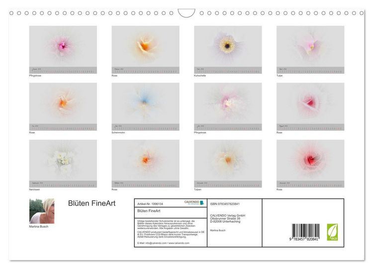 Produktbild: Bl&uuml;ten FineArt (Wandkalender 2026 DIN A3 quer), CALVENDO Monatskalender