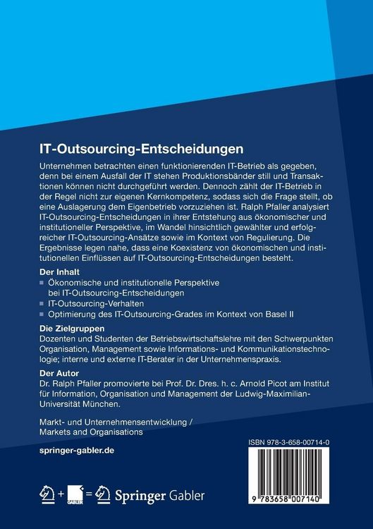 Produktbild: IT-Outsourcing-Entscheidungen