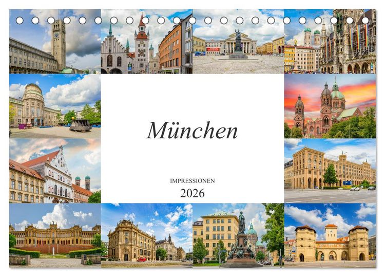 Produktbild: M&uuml;nchen Impressionen (Tischkalender 2026 DIN A5 quer), CALVENDO Monatskalender