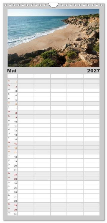 Produktbild: Familienplaner 2027 - Momente einer Reise - Costa de la Luz mit 5 Spalten (Wandkalender, 21 x 45 cm) CALVENDO