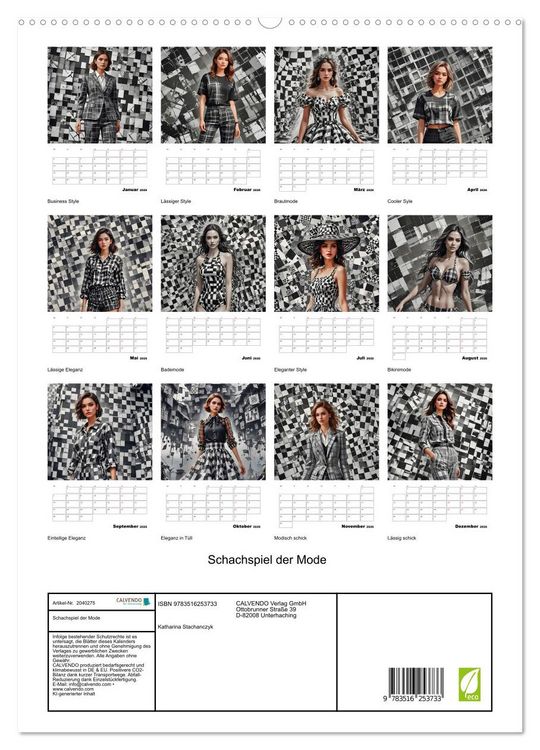 Produktbild: Schachspiel der Mode (hochwertiger Premium Wandkalender 2026 DIN A2 hoch), Kunstdruck in Hochglanz