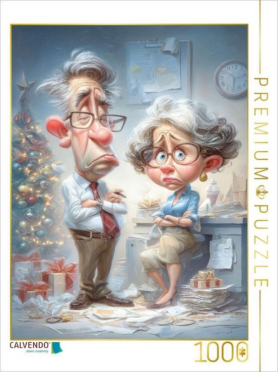 Produktbild: CALVENDO Puzzle Die wahre Besinnlichkeit beginnt beim Streit um den Wichtelpreis | 1000 Teile Lege-Gr&ouml;&szlig;e 64x48cm Foto-Puzzle f&uuml;r gl&uuml;ckliche Stunden