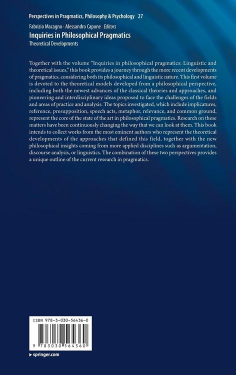 Produktbild: Inquiries in Philosophical Pragmatics