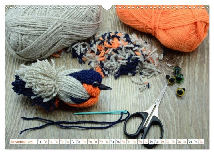 Produktbild: Kreatives aus Wolle - H&auml;keln, Stricken und Basteln (Wandkalender 2026 DIN A3 quer), CALVENDO Monatskalender