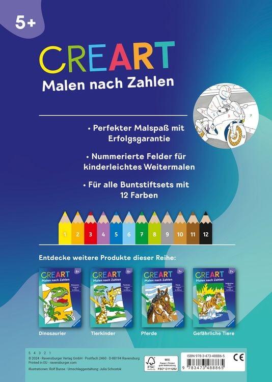 Produktbild: CreArt Malen nach Zahlen ab 5: Fahrzeuge