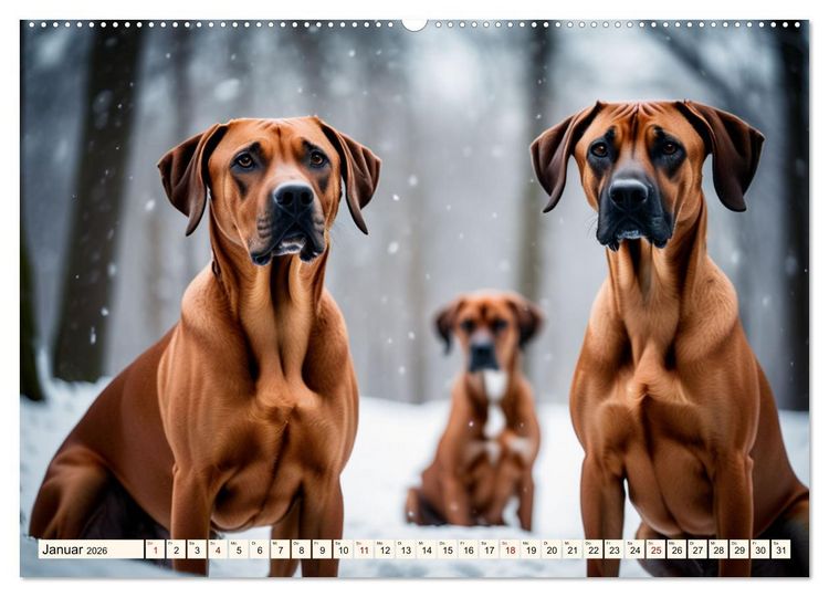 Produktbild: Rhodesian Ridgeback - Athlet mit R&uuml;ckenkamm (Wandkalender 2026 DIN A2 quer), CALVENDO Monatskalender