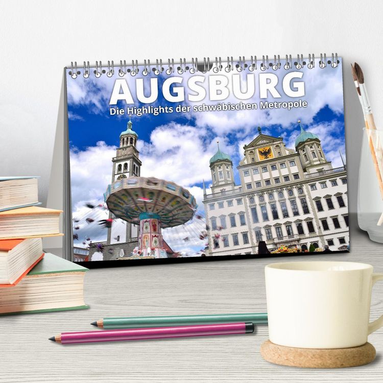 Produktbild: Augsburg &ndash; Die Highlights der schw&auml;bischen Metropole (Tischkalender 2026 DIN A5 quer), CALVENDO Monatskalender