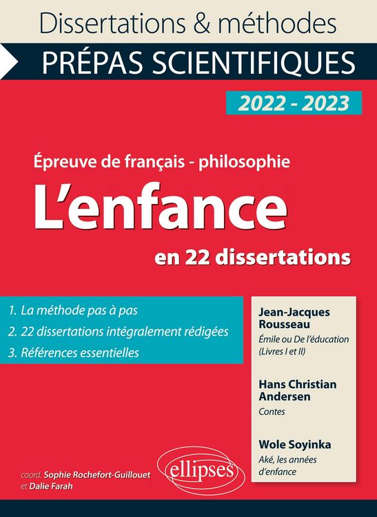 Produktbild: L'enfance en 22 dissertations. &Eacute;preuve de fran&ccedil;ais/philosophie. Pr&eacute;pas scientifiques
