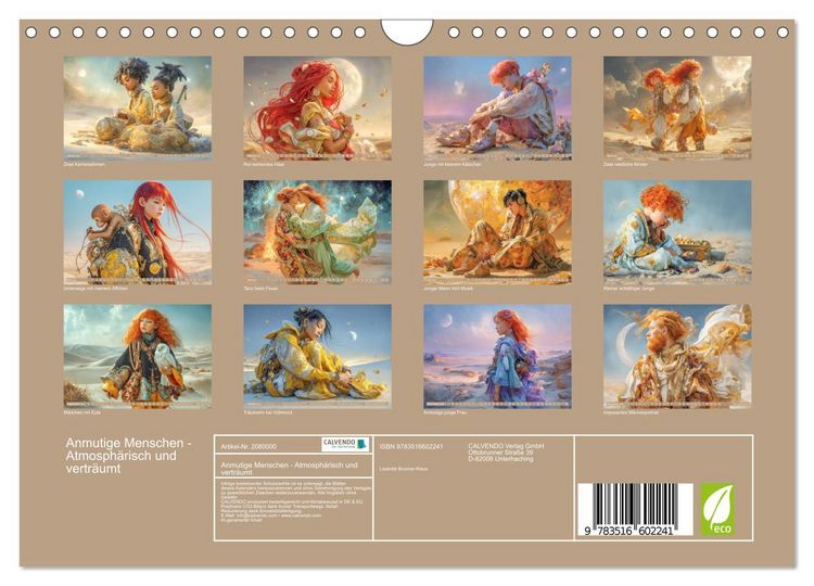 Produktbild: Anmutige Menschen - Atmosph&auml;risch und vertr&auml;umt (Wandkalender 2026 DIN A4 quer), CALVENDO Monatskalender