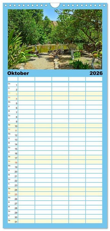 Produktbild: Familienplaner 2026 - Kretas Wilder Westen mit 5 Spalten (Wandkalender, 21 x 45 cm) CALVENDO