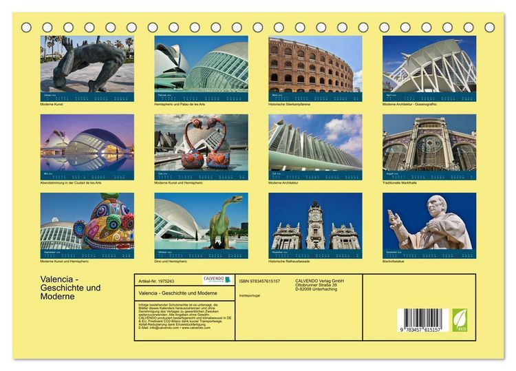 Produktbild: Valencia - Geschichte und Moderne (Tischkalender 2026 DIN A5 quer), CALVENDO Monatskalender