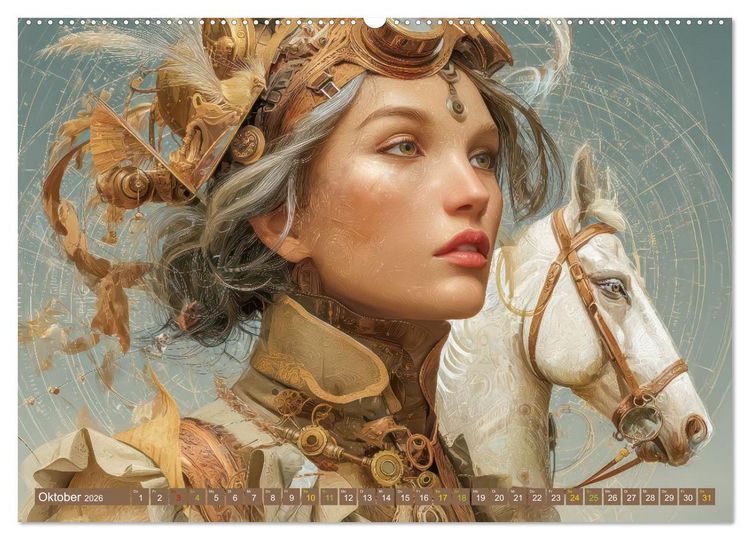 Produktbild: Dieselpunk - Portraits von Menschen und Tieren (hochwertiger Premium Wandkalender 2026 DIN A2 quer), Kunstdruck in Hochglanz