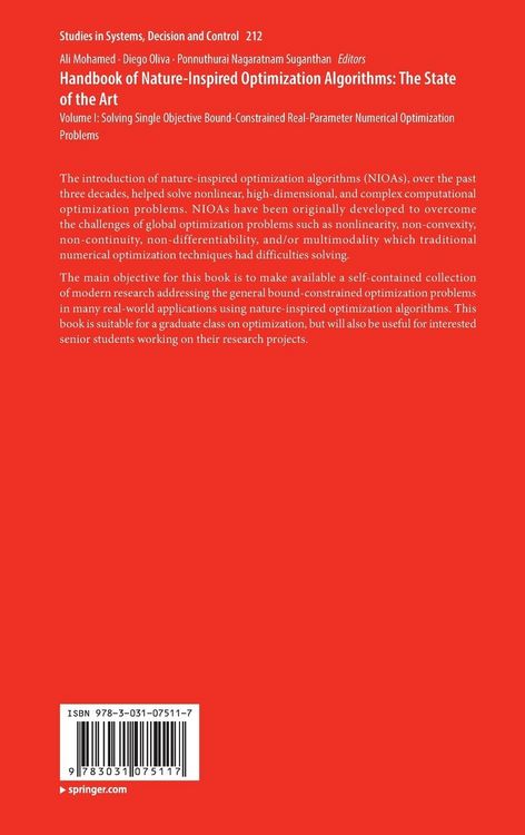 Produktbild: Handbook of Nature-Inspired Optimization Algorithms: The State of the Art