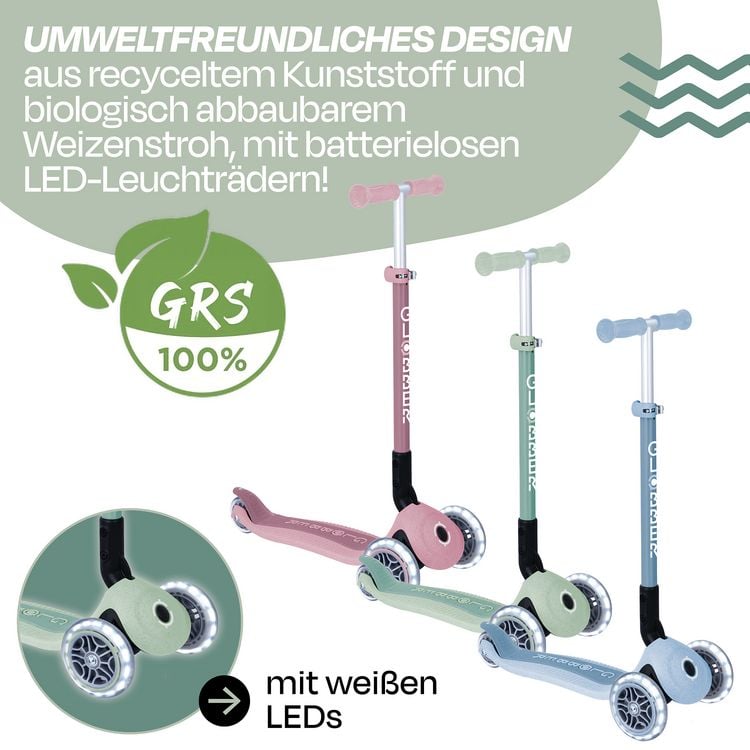 Produktbild: GLOBBER PRIMO FOLDABLE LIGHTS ECO pistaz