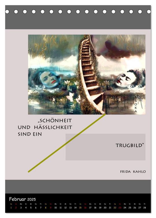 Produktbild: Frida Kahlo - Zitate im Dialog (Tischkalender 2025 DIN A5 hoch), CALVENDO Monatskalender