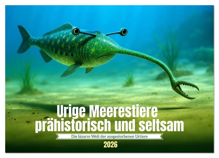 Produktbild: Urige Meerestiere pr&auml;historisch und seltsam (Wandkalender 2026 DIN A3 quer), CALVENDO Monatskalender