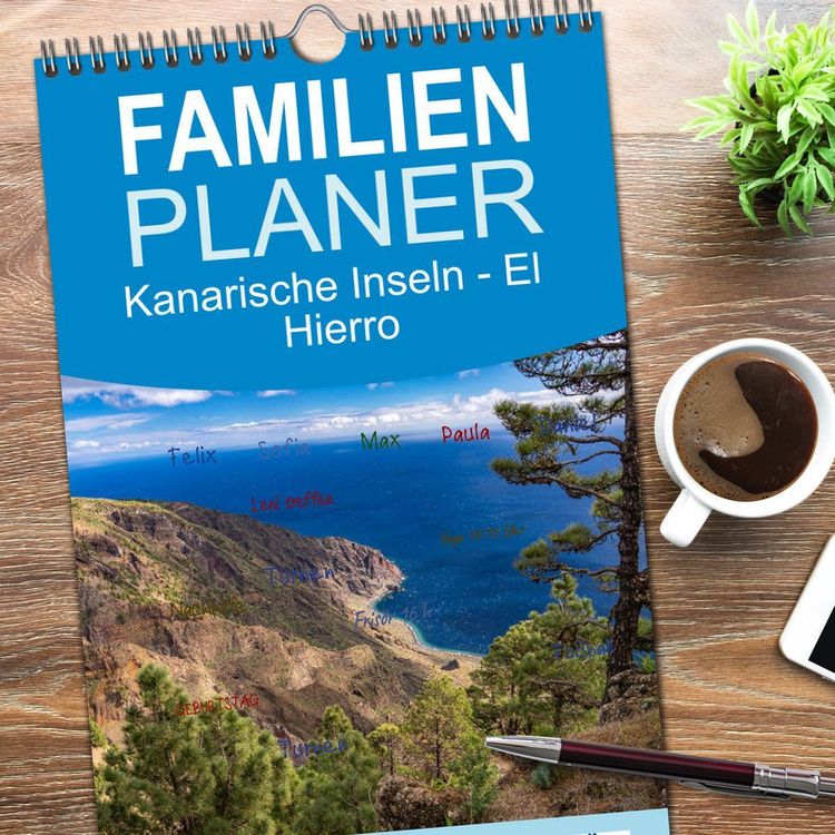 Produktbild: Familienplaner 2026 - Kanarische Inseln - El Hierro mit 5 Spalten (Wandkalender, 21 x 45 cm) CALVENDO