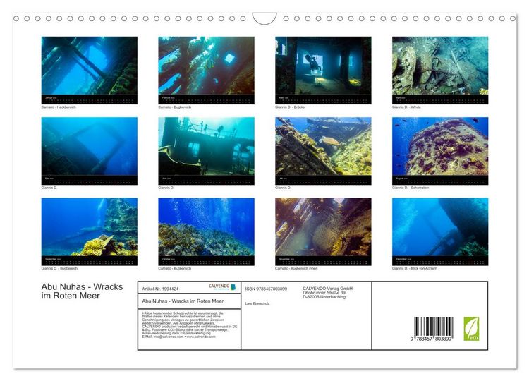 Produktbild: Abu Nuhas - Wracks im Roten Meer (Wandkalender 2026 DIN A3 quer), CALVENDO Monatskalender