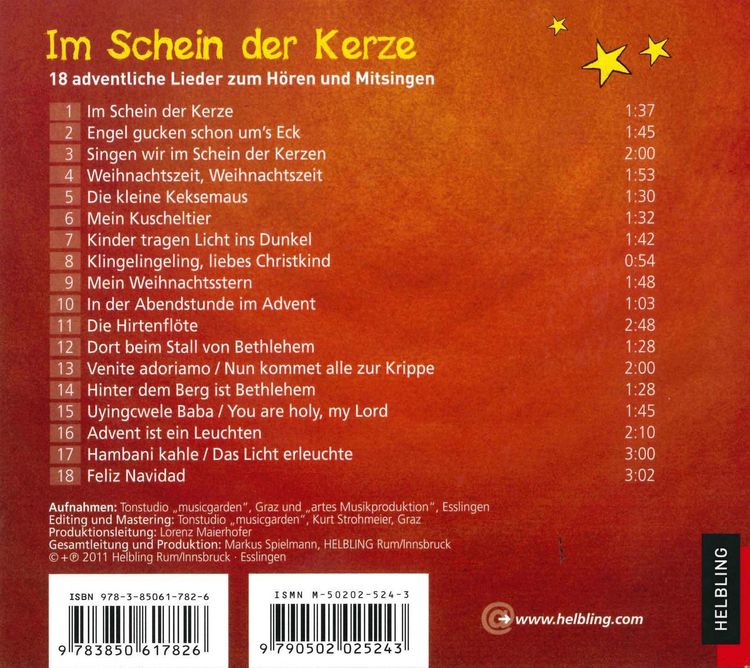 Produktbild: Kinder-Weihnacht 1: Im Schein der Kerze, CD
