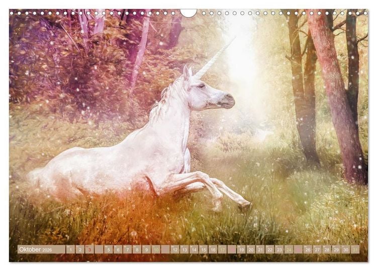 Produktbild: Einhorn Zauber - anmutige Einhornbilder (Wandkalender 2026 DIN A3 quer), CALVENDO Monatskalender
