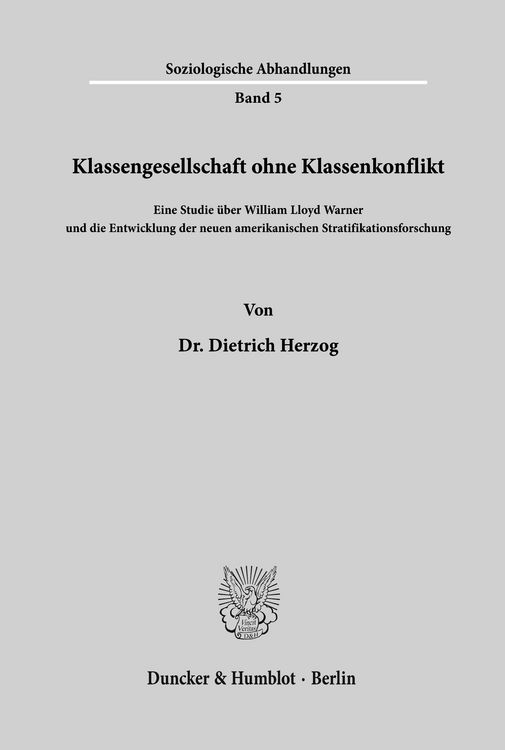 Produktbild: Klassengesellschaft ohne Klassenkonflikt.