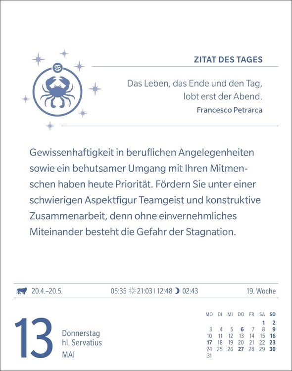 Produktbild: Krebs Sternzeichenkalender 2027 - Tagesabrei&szlig;kalender - Ihr Horoskop f&uuml;r jeden Tag