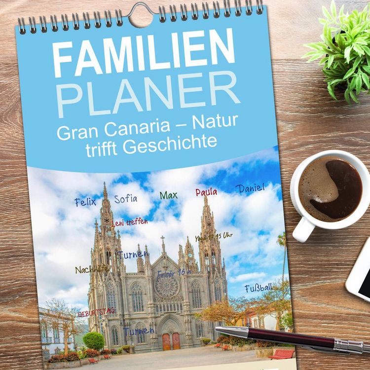 Produktbild: Familienplaner 2026 - Gran Canaria &ndash; Natur trifft Geschichte mit 5 Spalten (Wandkalender, 21 x 45 cm) CALVENDO