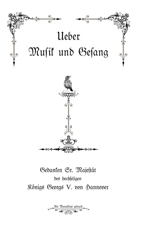Produktbild: Ueber Musik und Gesang