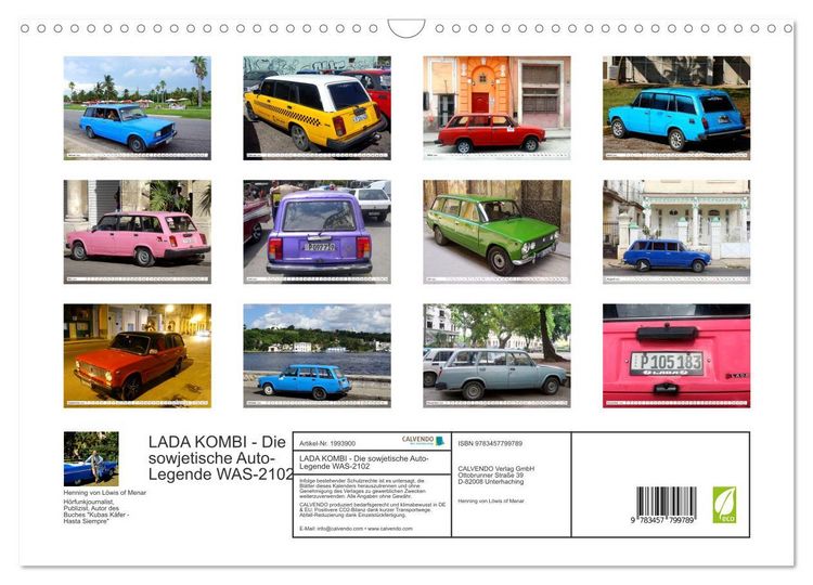 Produktbild: LADA KOMBI - Die sowjetische Auto-Legende WAS-2102 (Wandkalender 2026 DIN A3 quer), CALVENDO Monatskalender
