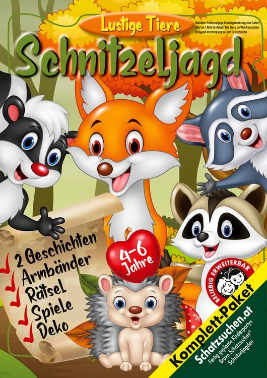 Produktbild: Waldtier Schnitzeljagd Kindergeburtstag zum Sofort Starten