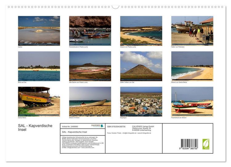 Produktbild: SAL - Kapverdische Insel (hochwertiger Premium Wandkalender 2027 DIN A2 quer), Kunstdruck in Hochglanz