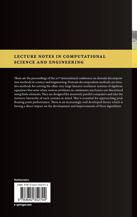 Produktbild: Domain Decomposition Methods in Science and Engineering XX