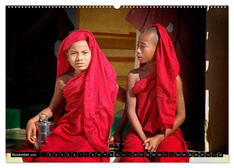 Produktbild: Buddhistische M&ouml;nche - das Leben f&uuml;r Buddha (hochwertiger Premium Wandkalender 2026 DIN A2 quer), Kunstdruck in Hochglanz