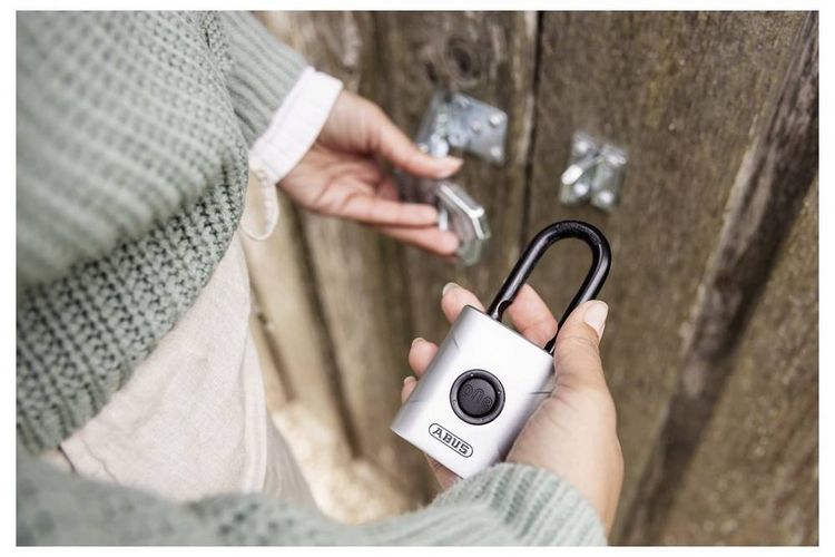 Produktbild: ABUS ABEO10000 Vorh&auml;ngeschloss Bluetooth Silber Bluetooth-Vorh&auml;ngeschloss