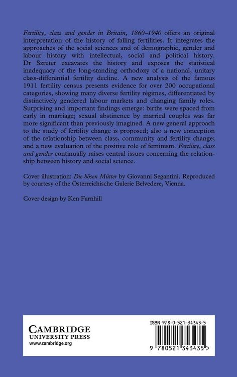 Produktbild: Fertility, Class and Gender in Britain, 1860 1940