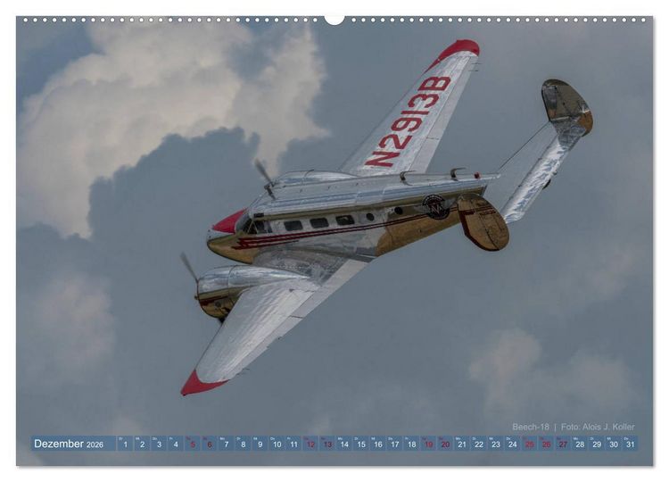 Produktbild: Historische Propellerflugzeuge 2026 (Wandkalender 2026 DIN A2 quer), CALVENDO Monatskalender