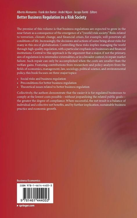 Produktbild: Better Business Regulation in a Risk Society