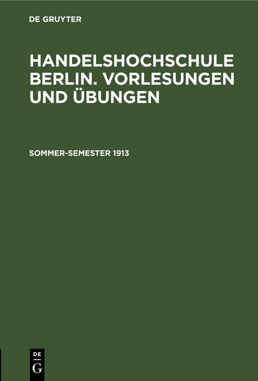 Produktbild: Sommer-Semester 1913