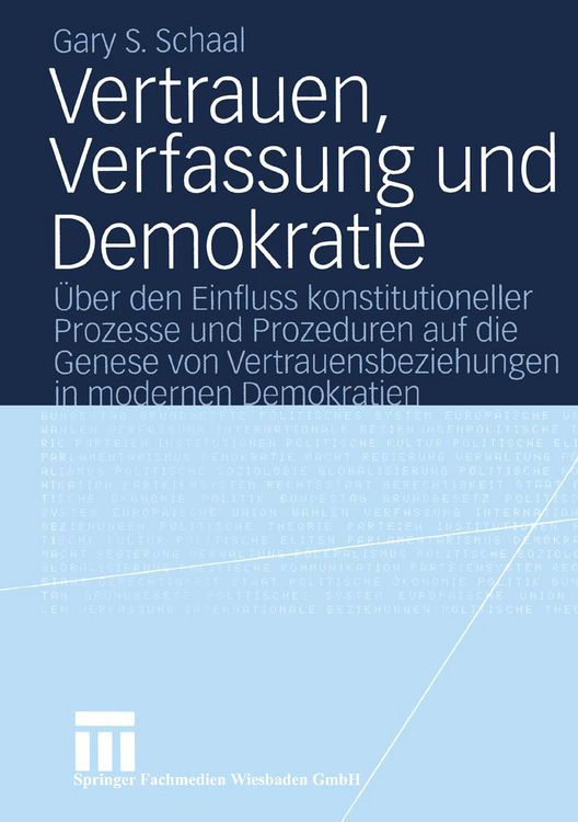 Produktbild: Vertrauen, Verfassung und Demokratie