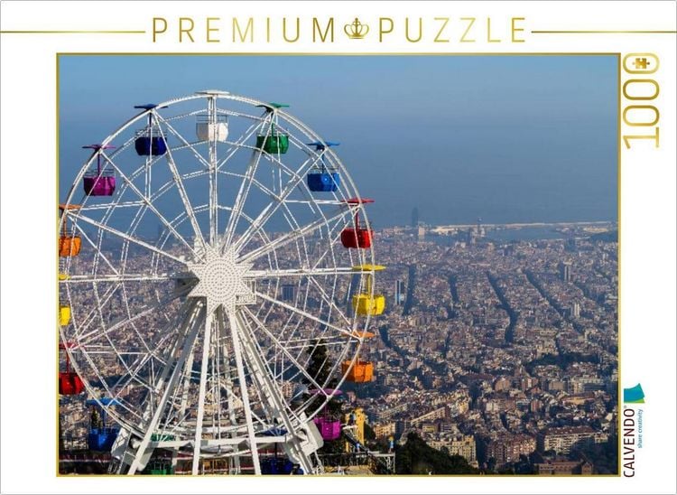 Produktbild: CALVENDO Puzzle Barcelona mit Riesenrad | 1000 Teile Lege-Gr&ouml;&szlig;e 64x48cm Foto-Puzzle f&uuml;r gl&uuml;ckliche Stunden