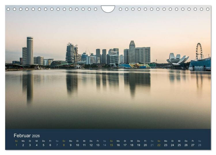 Produktbild: Singapur bei Nacht und Tag (Wandkalender 2026 DIN A4 quer), CALVENDO Monatskalender