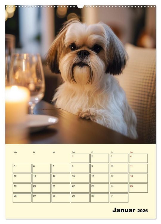Produktbild: Shih Tzu Alarm. Gl&uuml;ckliche Wuschelk&ouml;pfe (Wandkalender 2026 DIN A2 hoch), CALVENDO Monatskalender