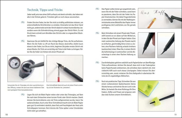 Produktbild: Kalligrafie und Lettering. Sch&ouml;n schreiben mit Feder, Stift und Pinsel.