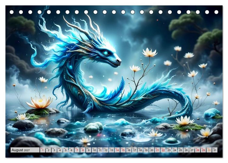 Produktbild: Lotus blossom dragons (Desk Calendar 2027 DIN A5 landscape), CALVENDO 12 Month DeskCalendar