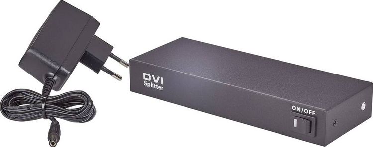 Produktbild: Renkforce 2 Port DVI-Splitter Ultra HD-f&auml;hig 3840 x 2160 Pixel Schwarz