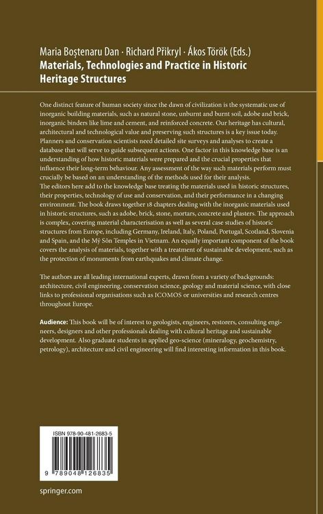 Produktbild: Materials, Technologies and Practice in Historic Heritage Structures