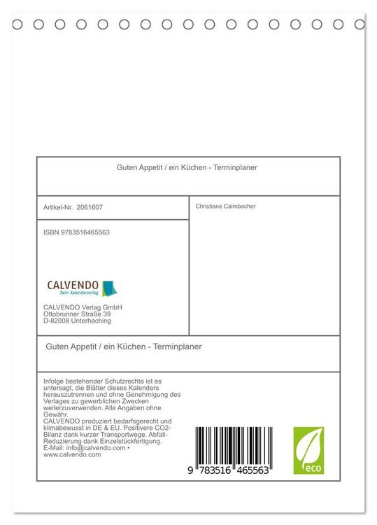 Produktbild: Guten Appetit / ein K&uuml;chen - Terminplaner (Tischkalender 2026 DIN A5 hoch), CALVENDO Monatskalender